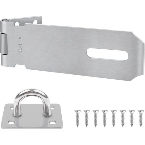 Cadenas en acier inoxydable 304 de 15,2 cm - Avec vis - Pour cadenas, armoires, portes (L x l x l) : 157 x 39 mm (1/5)