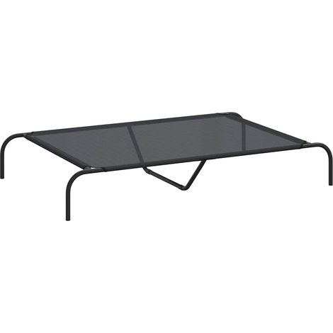Cuccia per Cani Rialzata Nera 130x80x20 cm Textilene e Acciaio vidaXL (1/5)