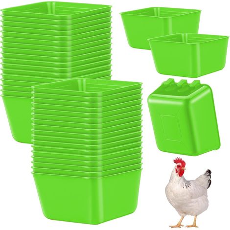 Lot de 20 abreuvoirs suspendus de 47 cl pour poules - Convient également aux cages à oiseaux (perroquets, coqs, lapins, oiseaux de combat, perruches). (1/5)