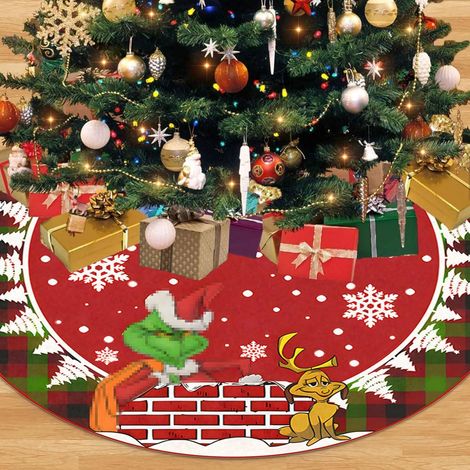 Couvre-Pied De Sapin De Noël 78cm Ronde En Peluche Cache Pied Idéal Pour Arbres Festifs Et Décorations De Saison Hivernale (1/4)