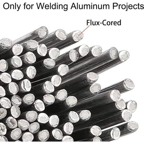 Lot de 50 baguettes de soudure en aluminium à âme de flux, 550 °C/1 022 °F, pour soudure basse température, pour le soudage et le bricolage (2 mm x 330 mm) (1/4)