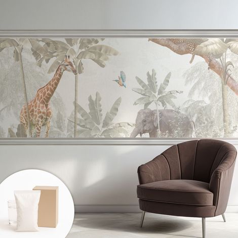 Carta Da Parati Con Design Moderno - Per Rinnovamento Rapido - Non-Woven - Per Interni Moderni oasi tropicale 250x104 cm (1/5)