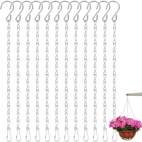 12 Pièces Chaine Suspension Chaîne de Panier 25 cm Chainette Metal, Chaîne de Suspension, Chaîne de Pot Fleur, Chaîne de Panier Suspendu, Chaîne en Métal pour Oiseaux (1/5)