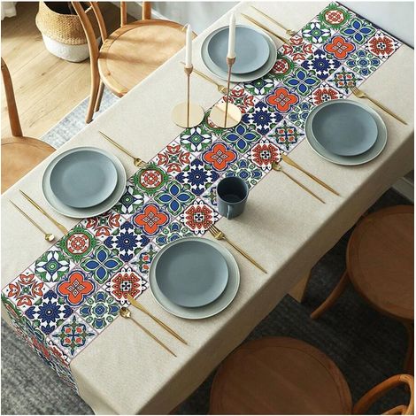 Nappe rectangulaire imperméable en PVC, 140 x 200 cm, résistante aux taches et aux graisses, idéale comme nappe de table pour la cuisine, le café, etc.(B) (1/3)