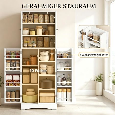Table à manger rectangulaire extensible 110-130 cm, meuble cuisine pour 4-6 convives, rangement 6 étagères ouvertes, table en bois robuste et moderne (1/5)