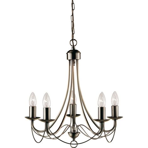 Searchlight Maypole - Luminaire suspendu à 5 bras en laiton antique, E14 (1/3)