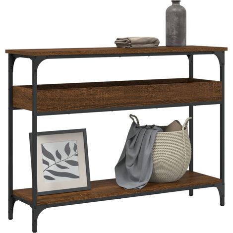 Konsolentisch mit Ablage Braun Eichen-Optik 100x29x75cm
