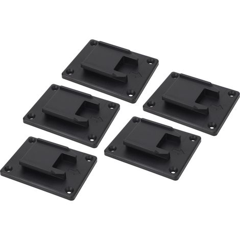 Support de fixation pour batteries lithium x5, compatible perceuses et outils Dewalt 14,4V/18V/20V & Milwaukee M18 18V, noir, socle de rangement universel. (1/5)