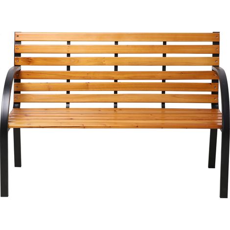 Axi Otis Banc De Jardin Bois - 122X60X83 Cm - Structure Acier Noir Mat - Bois De Cèdre - 2 Places - Extérieur Ou Intérieur - Banquette Extérieur