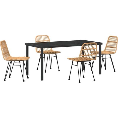 Maison Exclusive - Conjunto de Comedor de Jardín 5 pcs Marrón