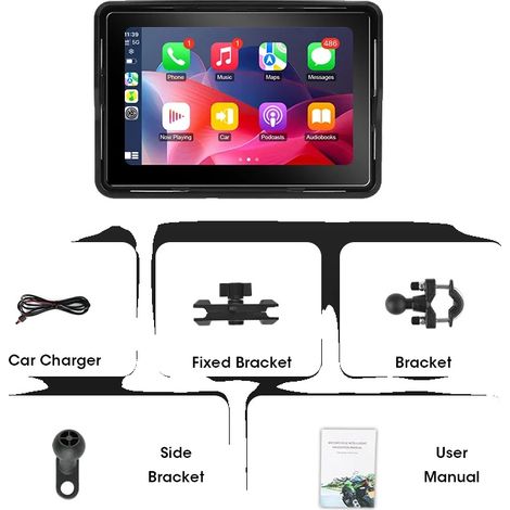 GPS de moto, étanche, connectivité sans fil, 5 pouces Carplay (1/2)