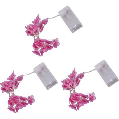 Guirlande Lumineuse LED Fleur de Cerisier sur Piles - Décoration Fête, Mariage, Chambre - Rose (1/5)