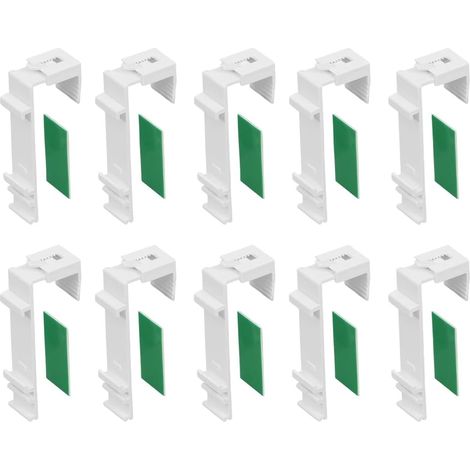 CCYKXA 10 pièces Supports de Serrage Longs pour Double Fixer et Coller sans perçage,comme Accessoire ou pièce de Rechange pour la Suspension à la fenêtre en PVC,Porte de Balcon,Enrouleur
