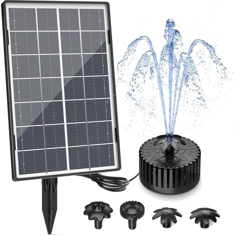 Solar Fountain 3.5 W with 3 m Cable 4 Styles Upgraded Glass Pump for Garden Bird Bath and Water Games (1/5)