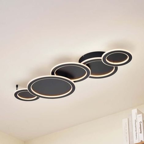 [GEBRAUCHT] B-Ware Lucande LED-Deckenleuchte Diala schwarz Metall 96 cm Deckenlampe Lampe Leuchte (1/2)