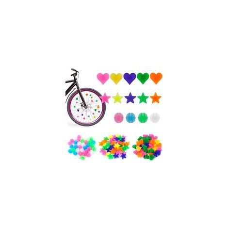 Lot de 210 Perles Rayons Velo Decoration Rayon Velo, Décoration Velo Fille, Accessoire Velo Fille Perles Décoration Vélo, Clip Rayon Vélo Coloré pour Filles et Garçons