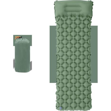 Tapis de Camping Gonflable Ultraléger avec Oreiller - Matelas Pneumatique Simple pour Un Confort Optimisé - Matériel de Camping Durable et Léger pour Aventures en Plein Air (1/4)