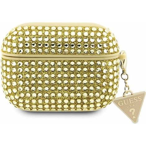 Funda para AirPods Pro Guess guaphdgtpd color oro/oro con dije triangular de diamantes de imitación (1/2)