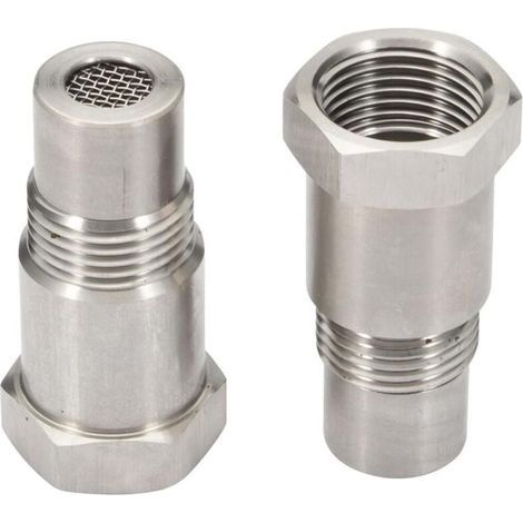 Lot de 2 rallonges de capteur détrompeur lambda M18 x 1,5 mm avec filtre O2 capteur d'oxygène adaptateur de sonde lambda 45 mm pour système d'échappement de voiture accessoires M18 x 1,5 mm (1/5)