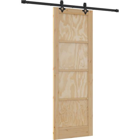 Maison Exclusive - Schiebetür Natürlich und Schwarz 73,5 x 211 cm