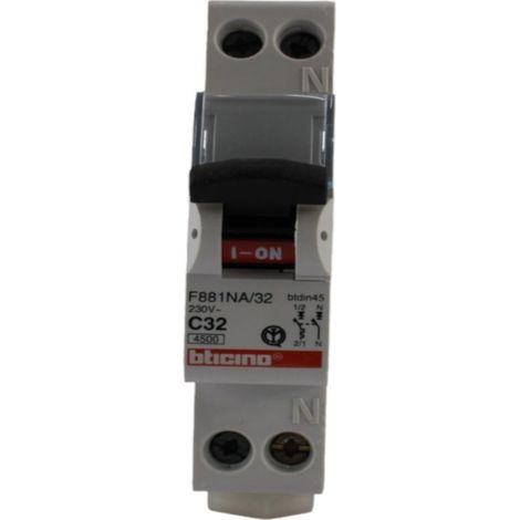 BTicino FC881 Btdin, Interruttore Magnetotermico 1P+N Curva C - BTicino: 32A
