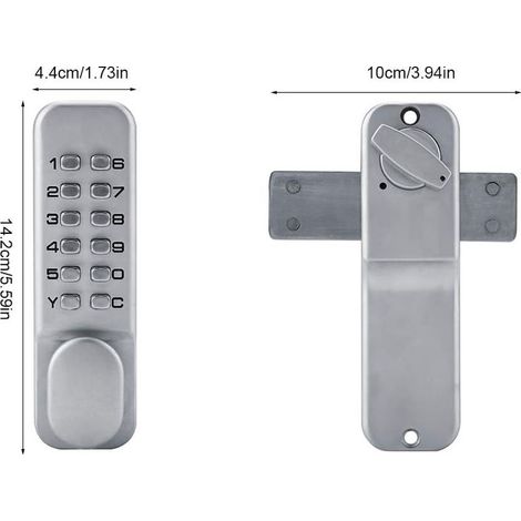 Serratura meccanica a combinazione in lega di zinco – serratura di sicurezza per porte – spessore porta 10–65 mm – per porte interne ed esterne (1/5)