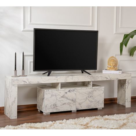 Meuble TV Marbre Mélamine Vertex 50x180x31,3 cm (1/5)