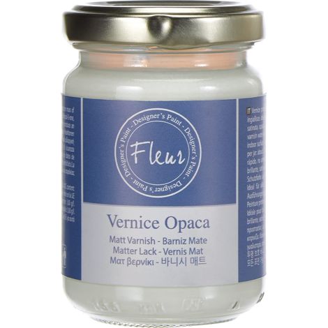 FLEUR DESIGNER'S PAINT  Vernice Protettiva, 130 ml, Trasparente Opaca, Base Acqua, Monocomponente. Alta Resistenza, Non Ingiallisce ed Essiccazione Rapida, Made in Italy. (1/3)