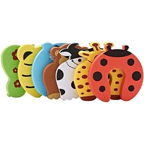 Lot de 7 butées de porte protection anti pince-doigt pour la sécurité des enfants, dessins colorés d’animaux, Coussinets de butée de porte en mousse pour la sécurité des bébés et des enfants-Fei Yu (1/5)