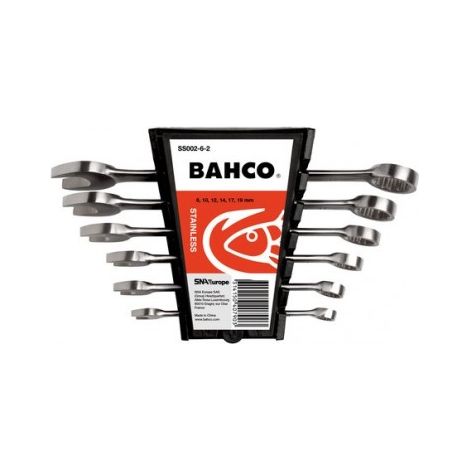 BAHCO - Jeu de clés mixtes en acier inoxydable, dimensions métriques - 6 pcs