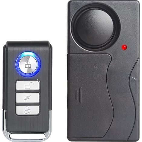 Allarme antifurto wireless con rilevatore di movimento e sirena per bicicletta, moto, scooter, porta, finestra, veicolo (110 dB) con telecomando