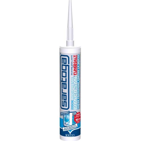 Silicone per Igienici SARATOGA BIANCOSAN Funghicida da 310 ml Traspare Antimuffa (1/4)