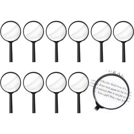 Loupe Enfant 10pcs, Mini Loupes 6cm Diamètre, Loupe pour Lire Plastique pour Découvrir Insectes Plantes Nature, Aides Pédagogiques Idéal pour Jeux de Détective Fêtes d'enfants Jeux de Plein Air (1/5)