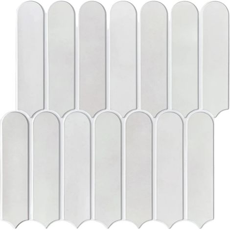 Adhesivos decorativos para azulejos, textura 3D, resistentes al agua, gris brumoso, 10 láminas (1/2)