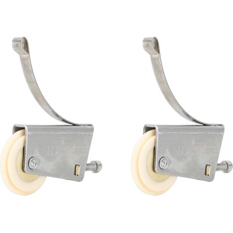 Ensemble de 2 poulies à galet pour porte coulissante de placard/fenêtre, en acier inoxydable, comprenant une roue supérieure étanche et une roue à came à noyau de cuivre. (1/5)