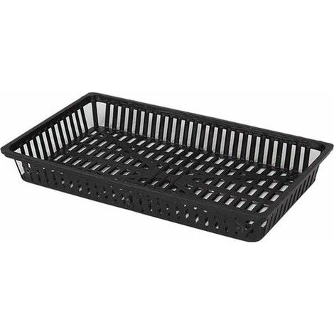 Panier aquatique en plastique - Lot de 1 pièce - Noir - Plastique durable - Dimensions 13,6x8x1,2 cm - Drainage uniforme (1/5)