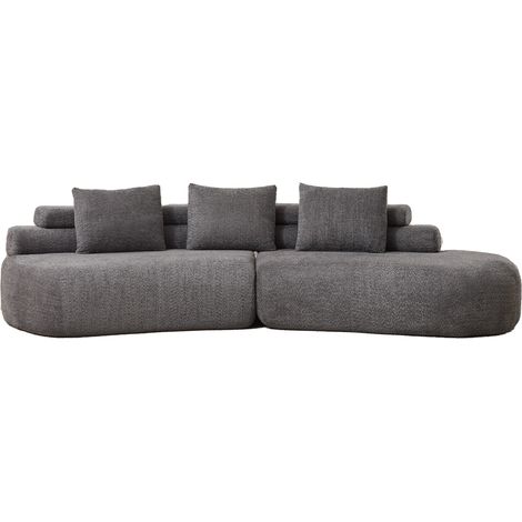 FurnitureR 2-teiliges 3-Sitzer Sofa mit 70 cm Tiefsitz, Chenille und 3 Rückenkissen, gerade oder gebogen stellbar (1/5)