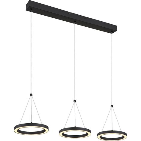 Lampada a sospensione Lampada da tavolo dimmerabile Lampada da soggiorno Memory, metallo alluminio plastica nera, LED 36W 1400Lm 3000K bianco caldo, LxLxH 80x20x120 cm