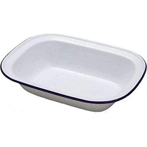 IBILI Fuente Rectangular Blanca 15 CM, Stainless Steel, Bianco/Blu (1/2)