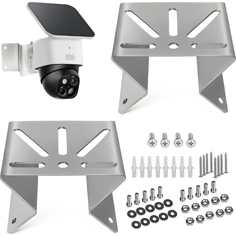 2er-Pack Eckhalterungen für Überwachungskameras, Edelstahl-Außenwand-Eckhalterung für SoloCam S340/E30, universelle Metallhalterung, Weitwinkeladapter, rostbeständige Halterung für den Innenbereich (1/5)