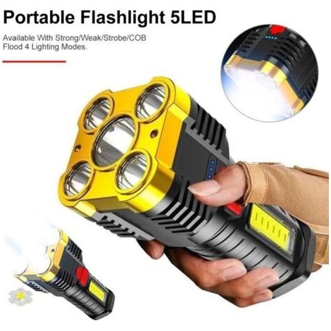 (Or)Lampe de poche Or - 4 modes d'éclairage - Rechargeable - 2H d'autonomie (1/4)