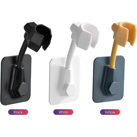 Support de pommeau de douche rotatif à 360°, bras de douche auto-adhésif réglable, fixation murale, douchette à main (1/5)