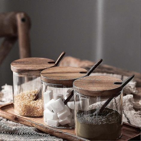 Pot à épices Yy, pot à sel et à sucre, poivrière, couvercle rotatif, pot de rangement pour épices, ustensiles de cuisine (1/5)