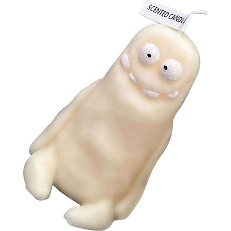 Tonkerze in Männerform, Duftkerze mit Cartoon-Motiv, lustig, hässlich, schön, Erinnerungskerze, dünn, weiß (1/5)