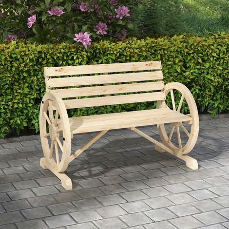 Banc de jardin - 2 places - Bois de sapin massif - Accoudoirs - Imperméable (1/5)