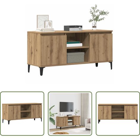 Holzwerkstoff - TV-Schrank Artisan-Eiche 102x35x50 cm Holzwerkstoff (1/5)
