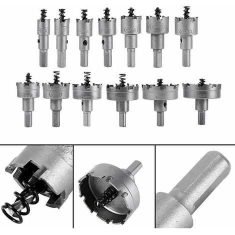 Jeu de 13 scies cloches Versailles, 16 mm et 53 mm, foret en acier inoxydable, accessoires de quincaillerie, fraise en carbure (1/3)