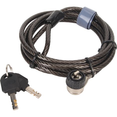 Câble de sécurité antivol pour ordinateur portable et projecteur, longueur ajustable avec 2 clés, protection flexible pour écran LCD. (1/5)