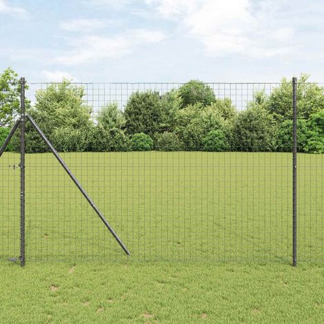 Zaunpfosten 12 pcs Grau Pulverbeschichteter Stahl