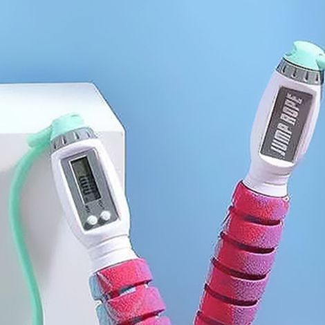 Corde à sauter sans fil numérique intelligente professionnelle, entraînement sans corde fitness, bleu, équipement de sport portable (1/4)